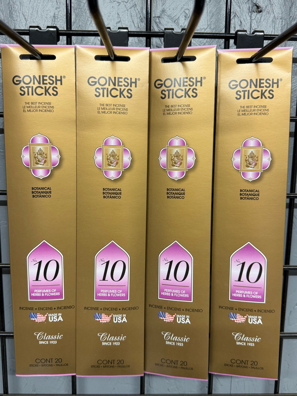 Gonesh Sticks No. 10 Botanical Incense Sticks-4 packs 80 sticks total - Picture 2 of 4